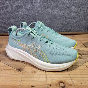 Asics Gel-Nimbus 26 Women 9.5 Wide Light Celadon Yellow Daily Road Running Shoes